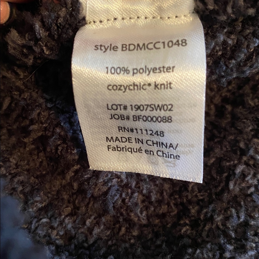 Barefoot Dreams Men's Shawl Collar Cardigan Heathered Carbon and Black Small - Picture 15 of 16